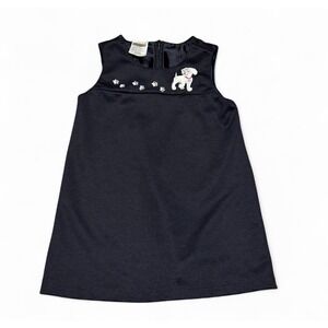 Vintage Disney Store Dress Girls 3T Black 101 Dalmatians Embroidered Sleeveless